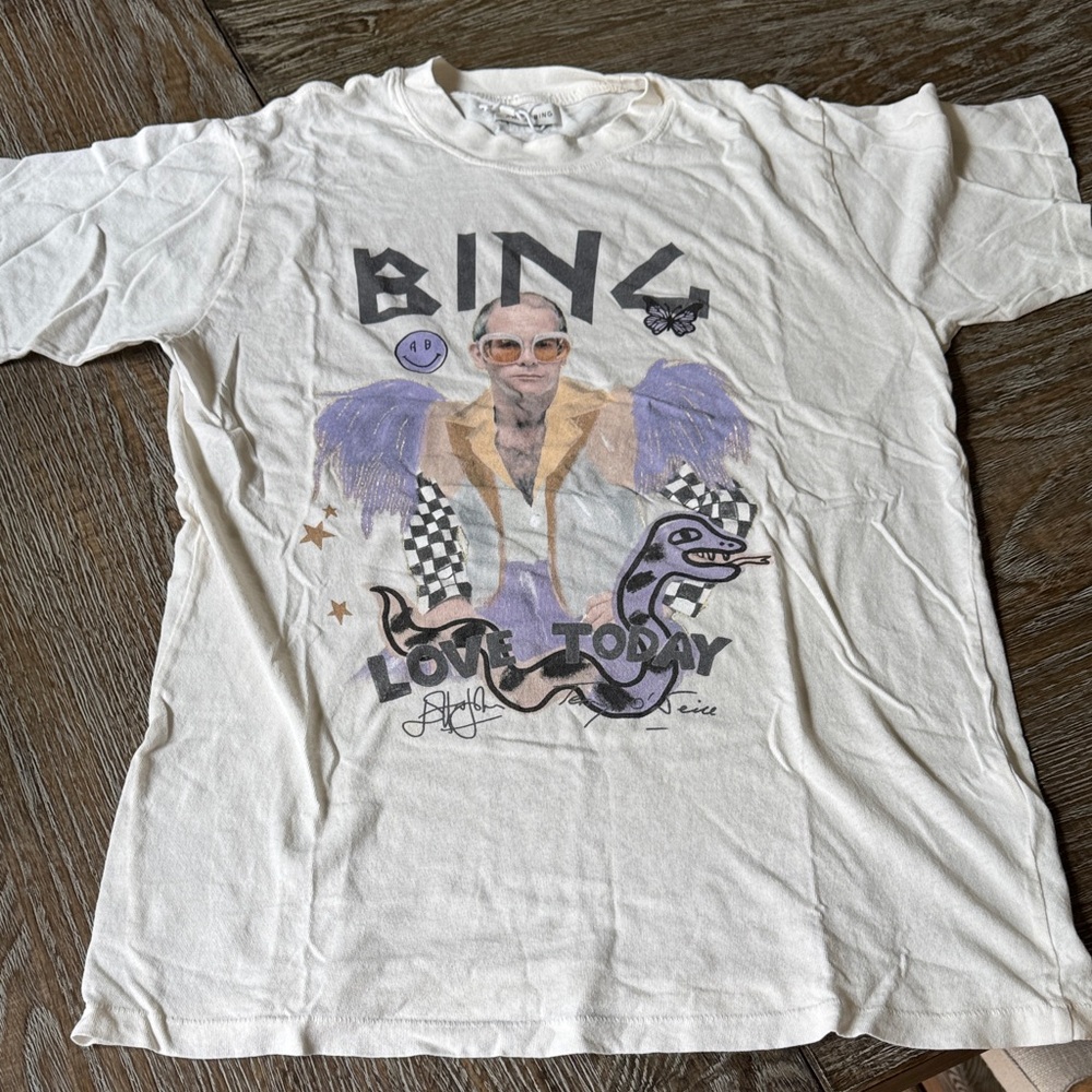 ANINE BING Graphic White T-Shirt